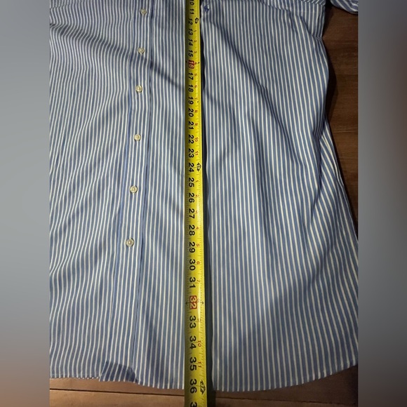 Polo Ralph Lauren mens dress shirt button down long sleeve blue white stripe XLT - Picture 10 of 11